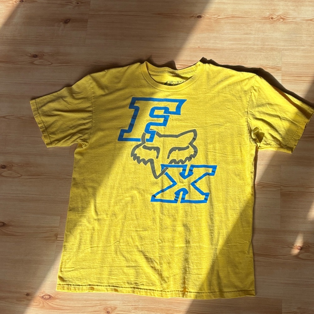 Fox Bright Yellow Tee with Blue Logo